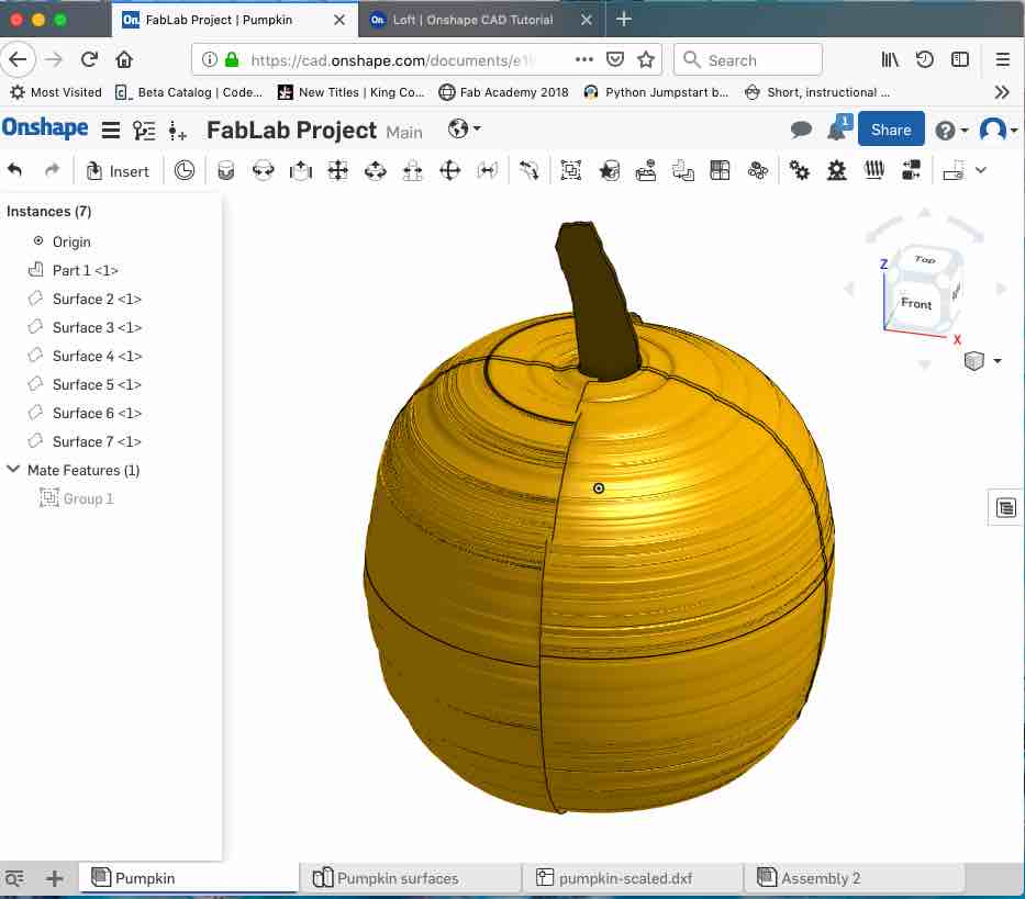 OnShape 3D Pumpkin