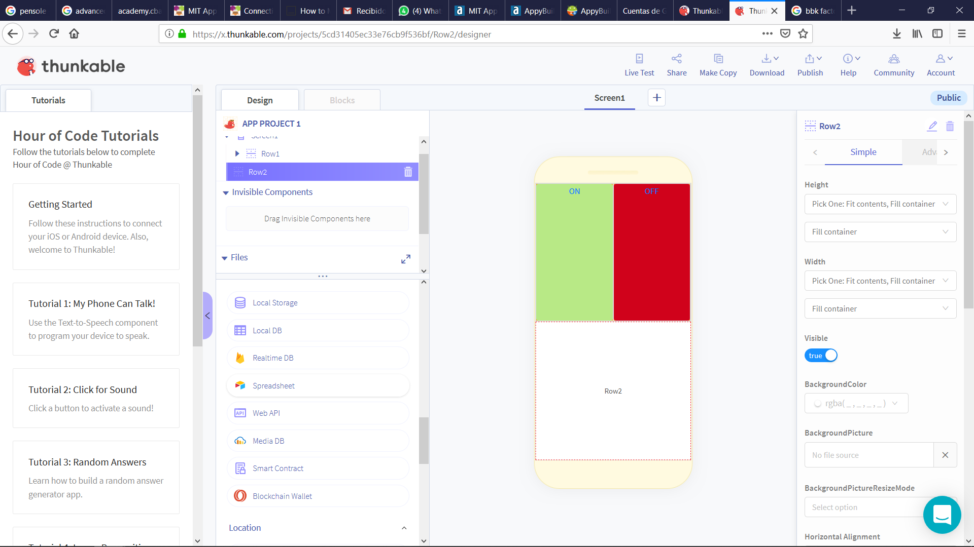 Playing arround with Thnukable app development environment