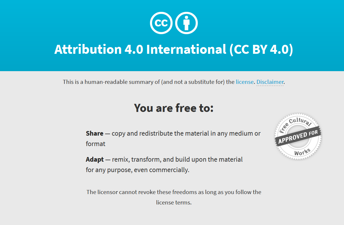 ATTRIBUTION 4.0 INTERNATIONAL LICENSE