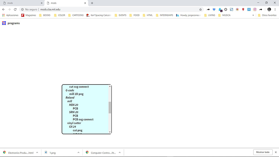Entering the mods menu