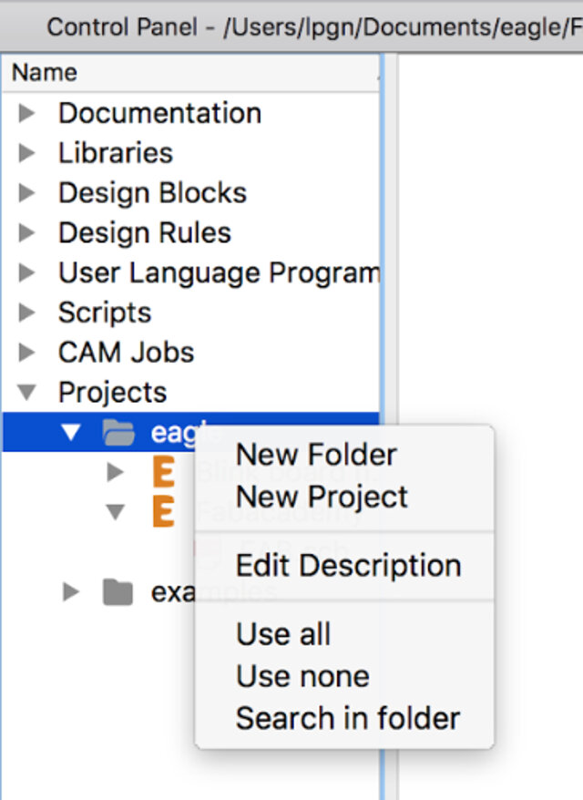 Creating a new project in Eagle