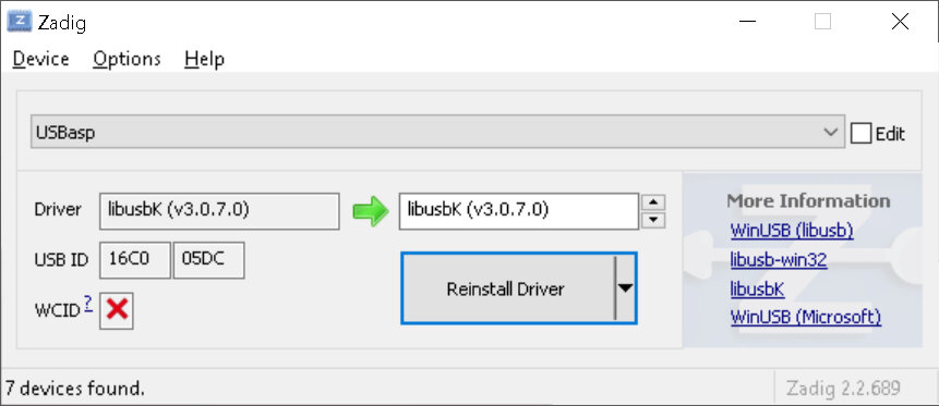 Driver installation screen