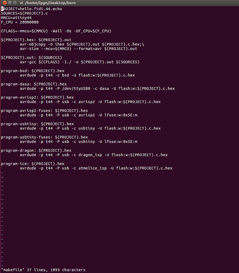 Editing makefile to work with programmer