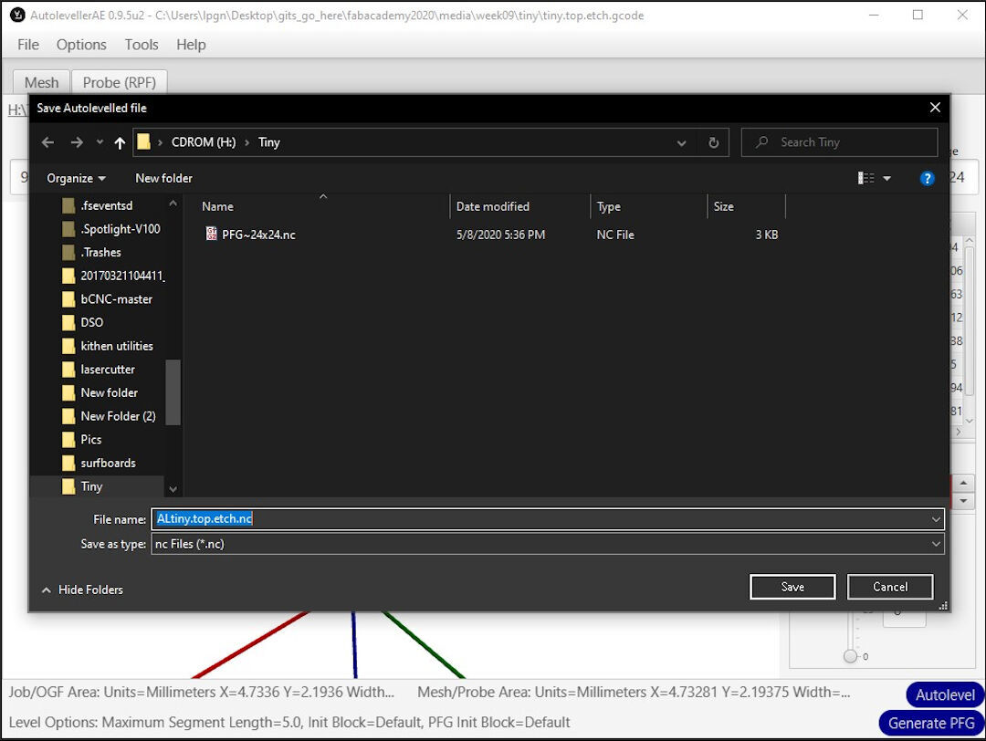Saving adjusted G-code
