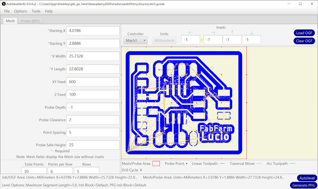 Autoleveller setup step 4