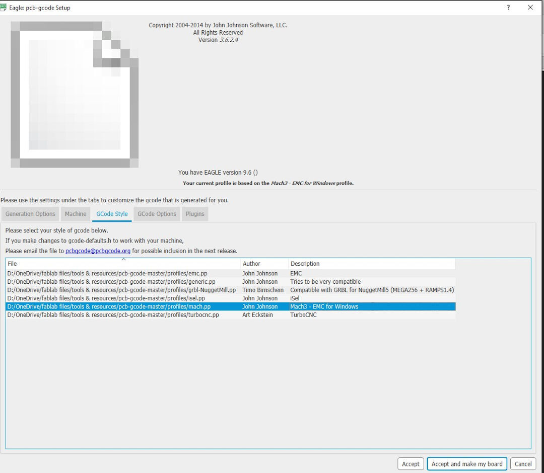 PCB-Gcode setup step 4