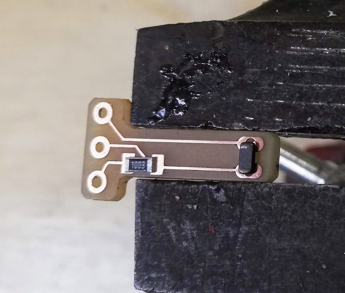 Thermistor board before soldering