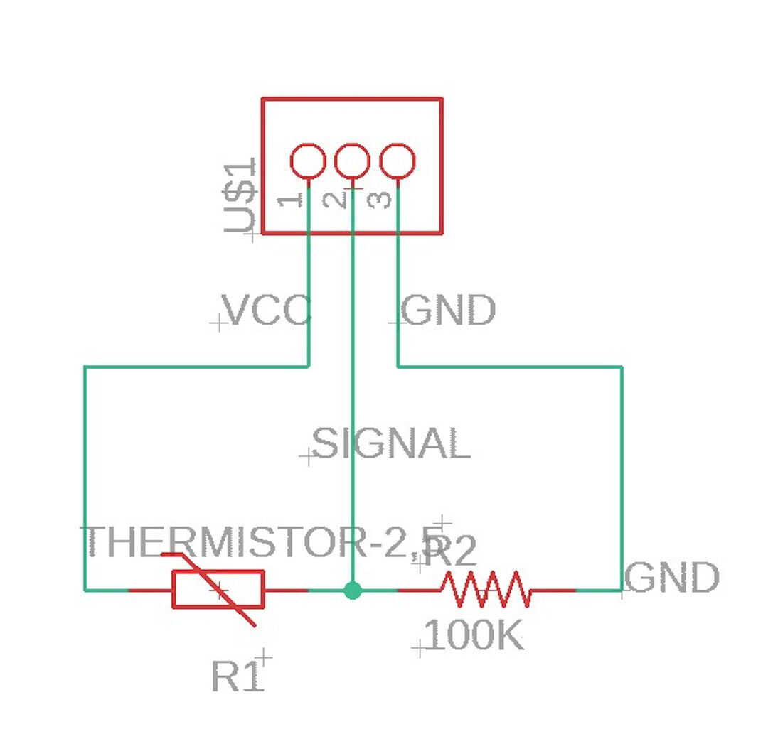 Schematics of thermistor board