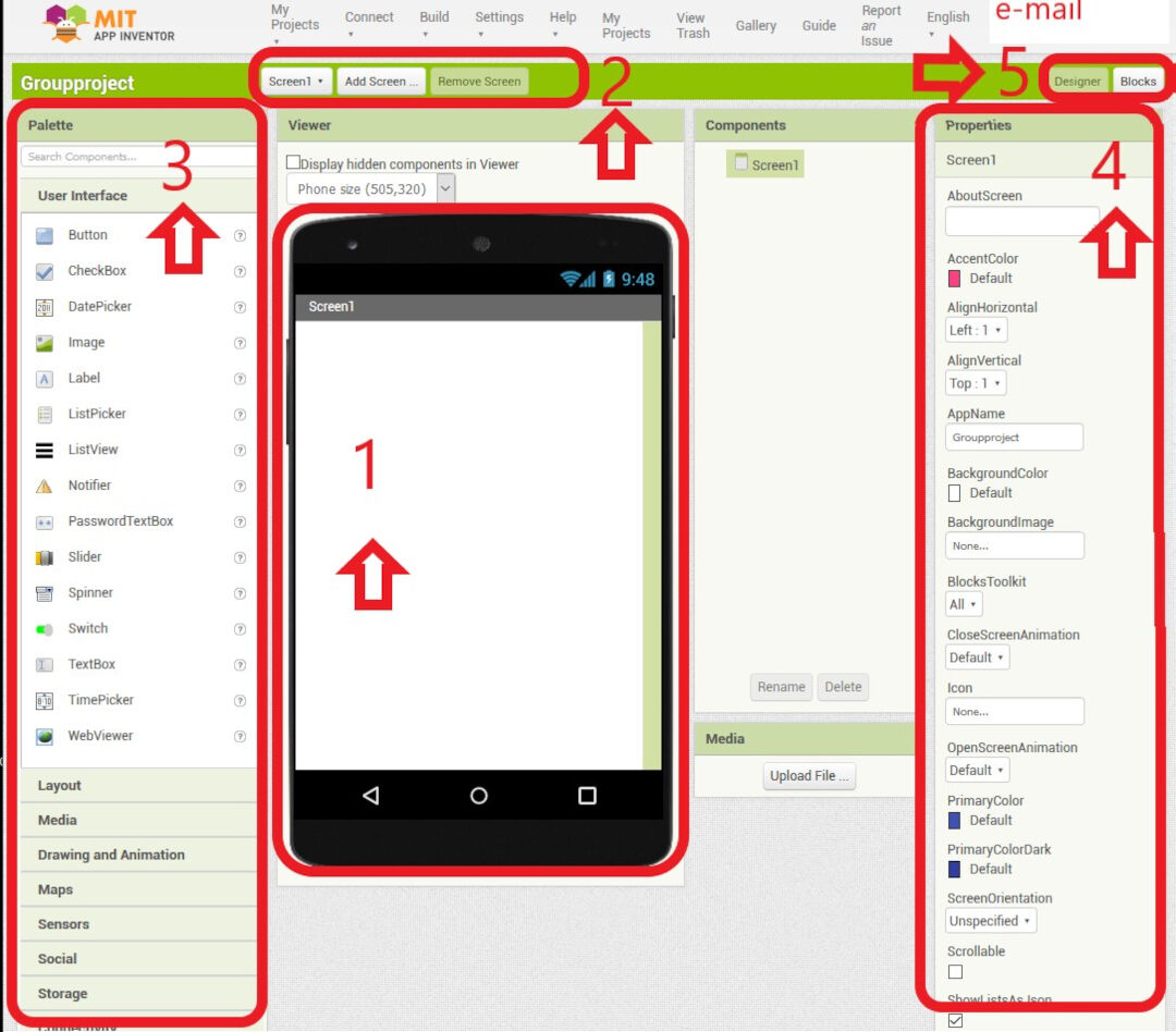 App design interface