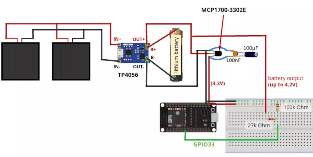 ESP32 Solar Powered Circuit