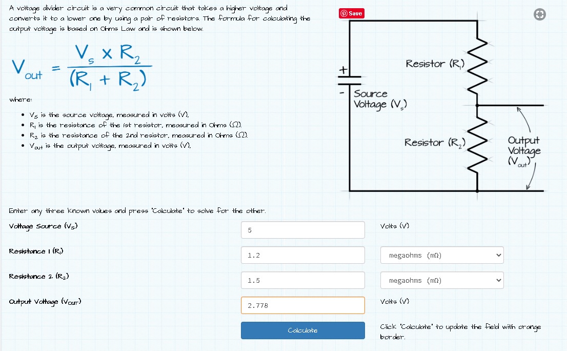 Voltage Divider Calculator