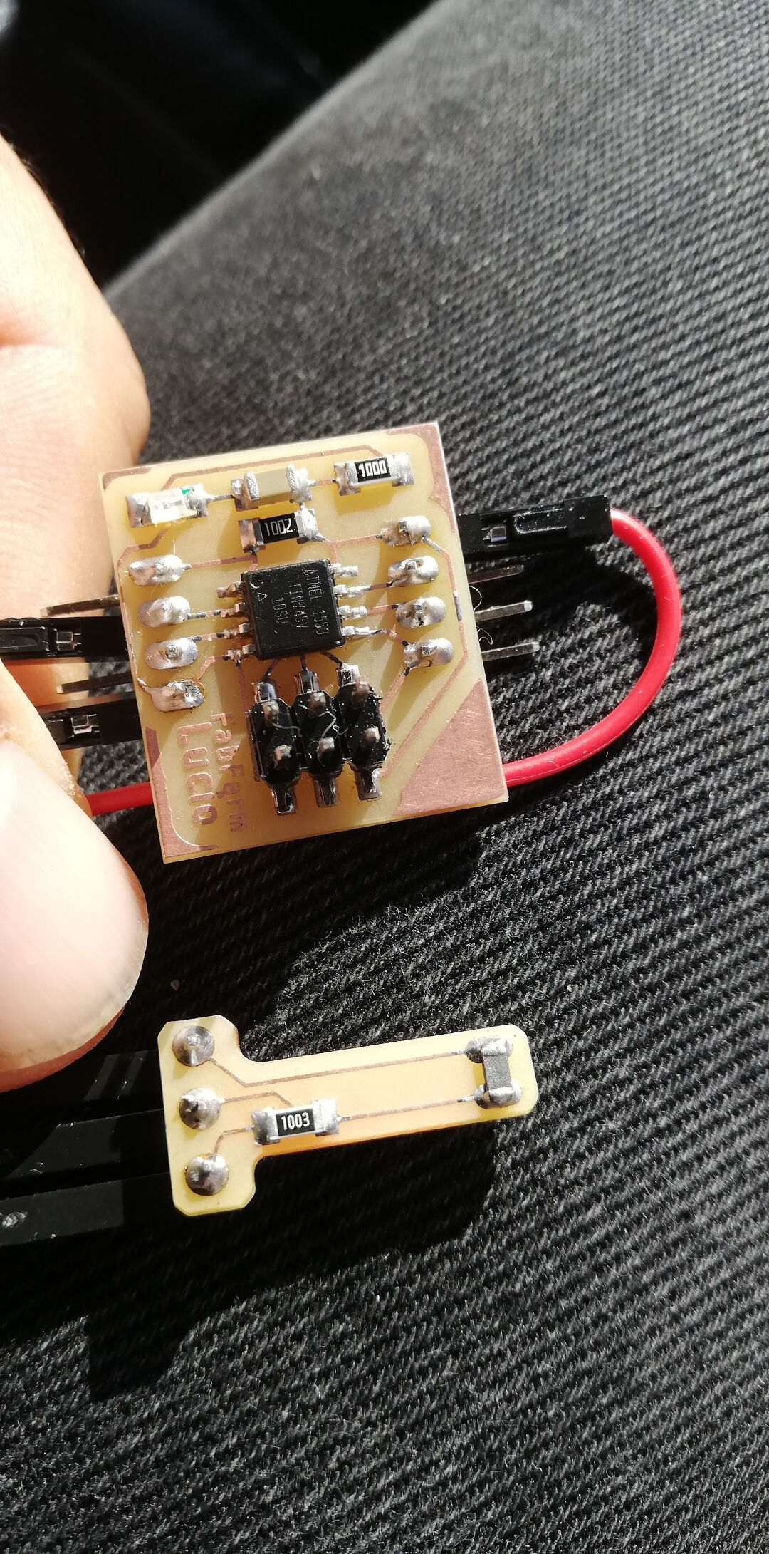 Hero shot of my board and temperature sensor