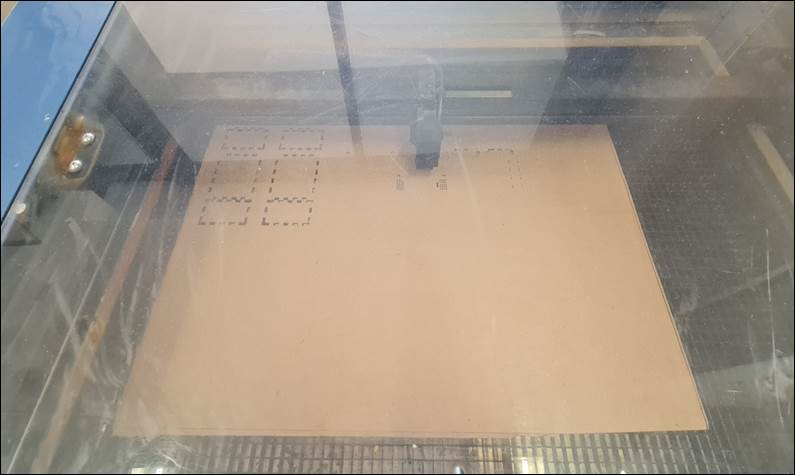 Laser-cutter in process.