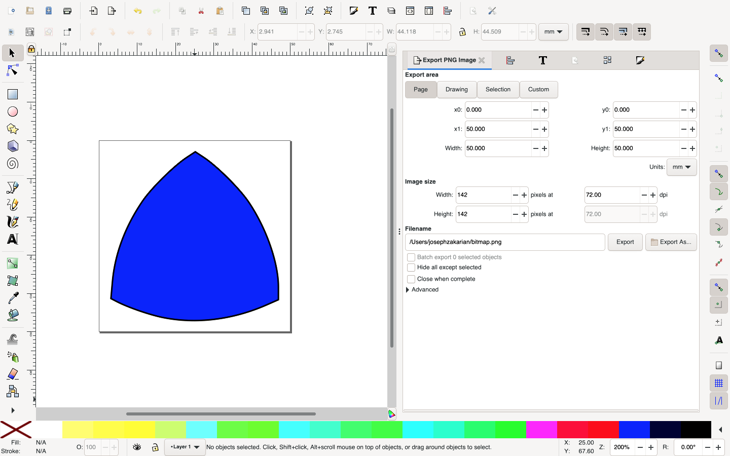 screenshot of a triangle