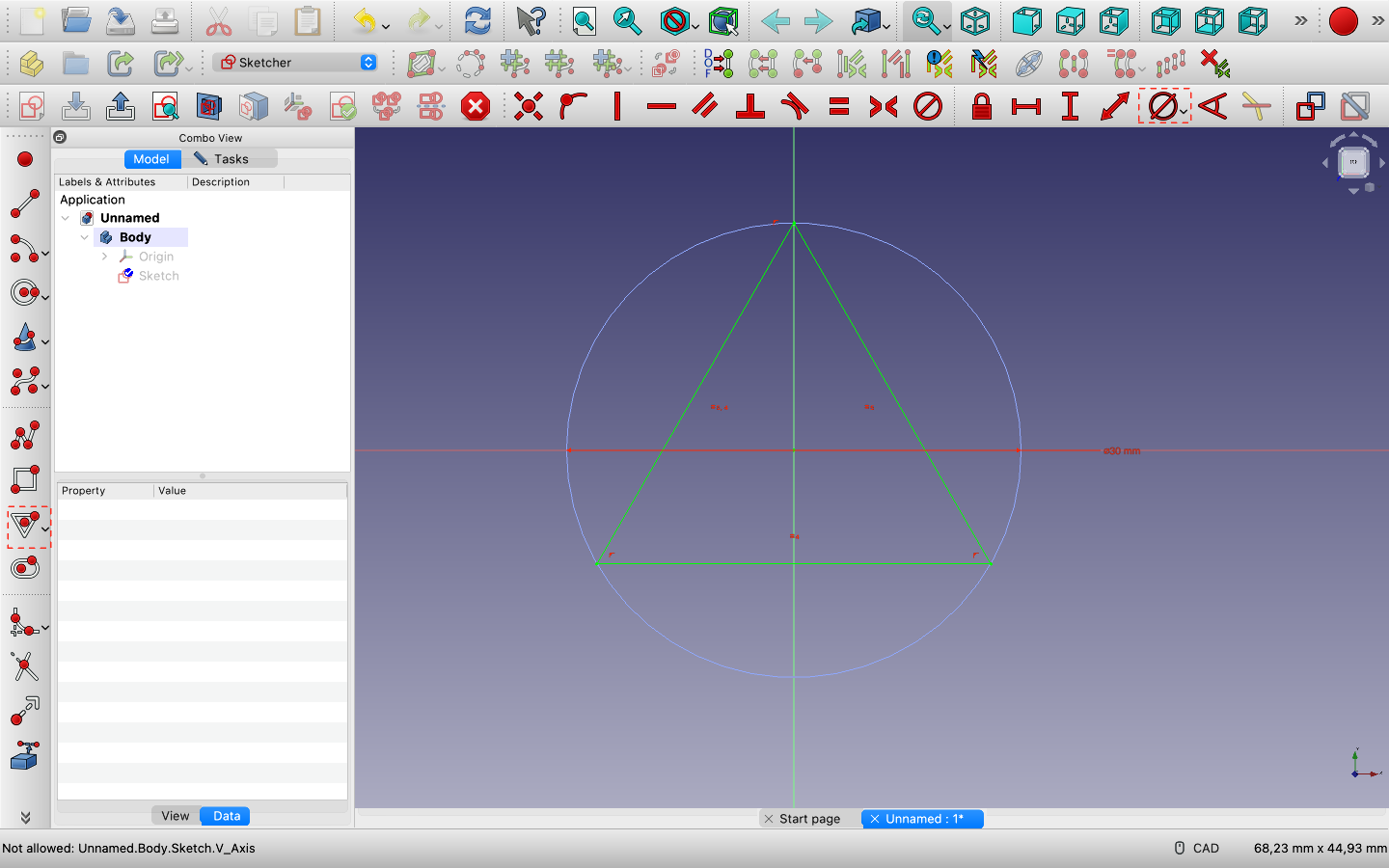screenshot of a triangle