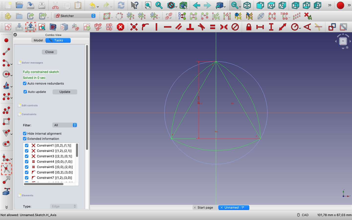 screenshot of a triangle