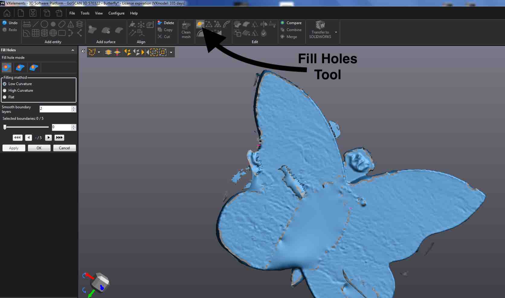 3D Scanning Tool bar