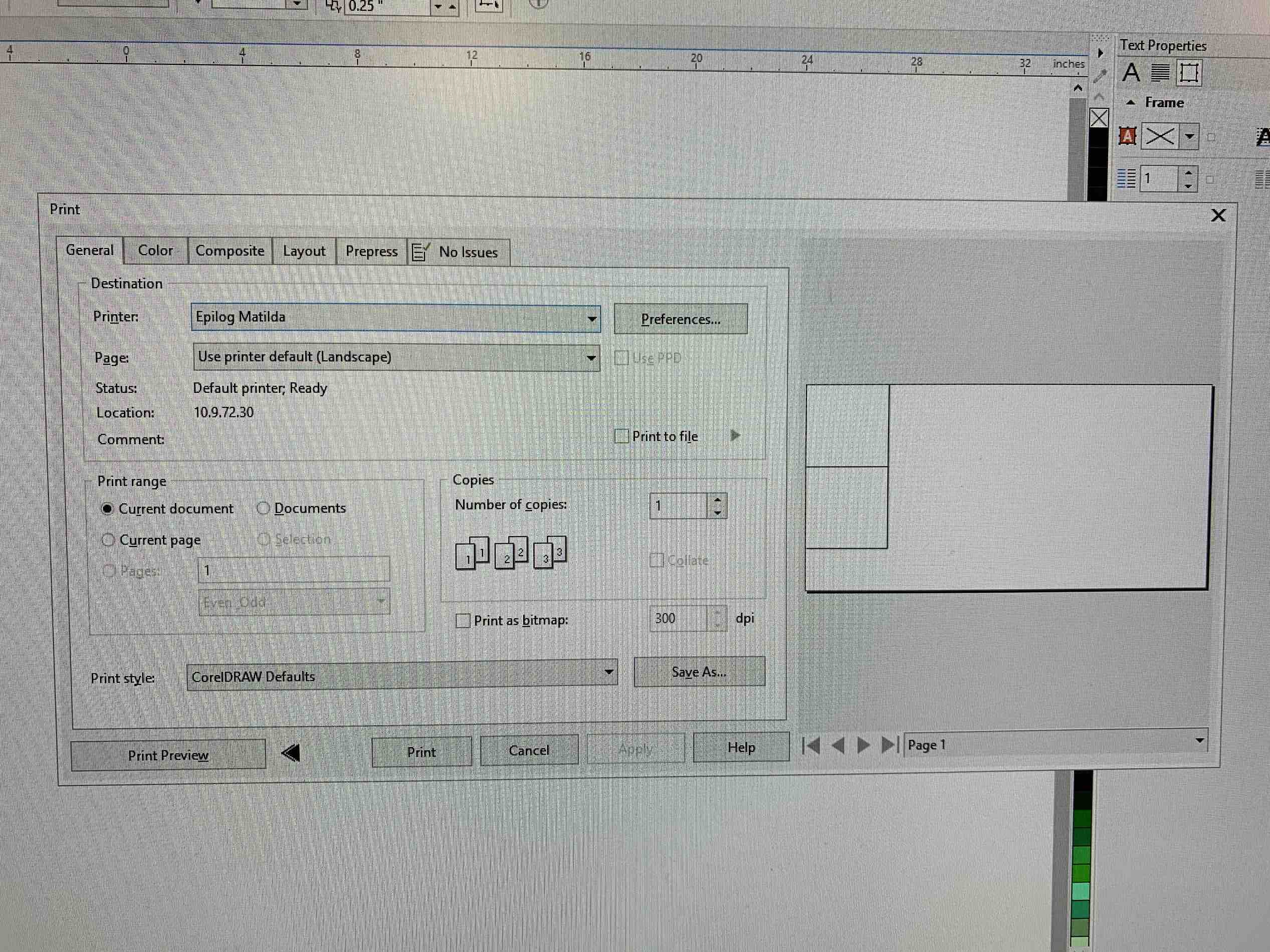 Print Dialog Box