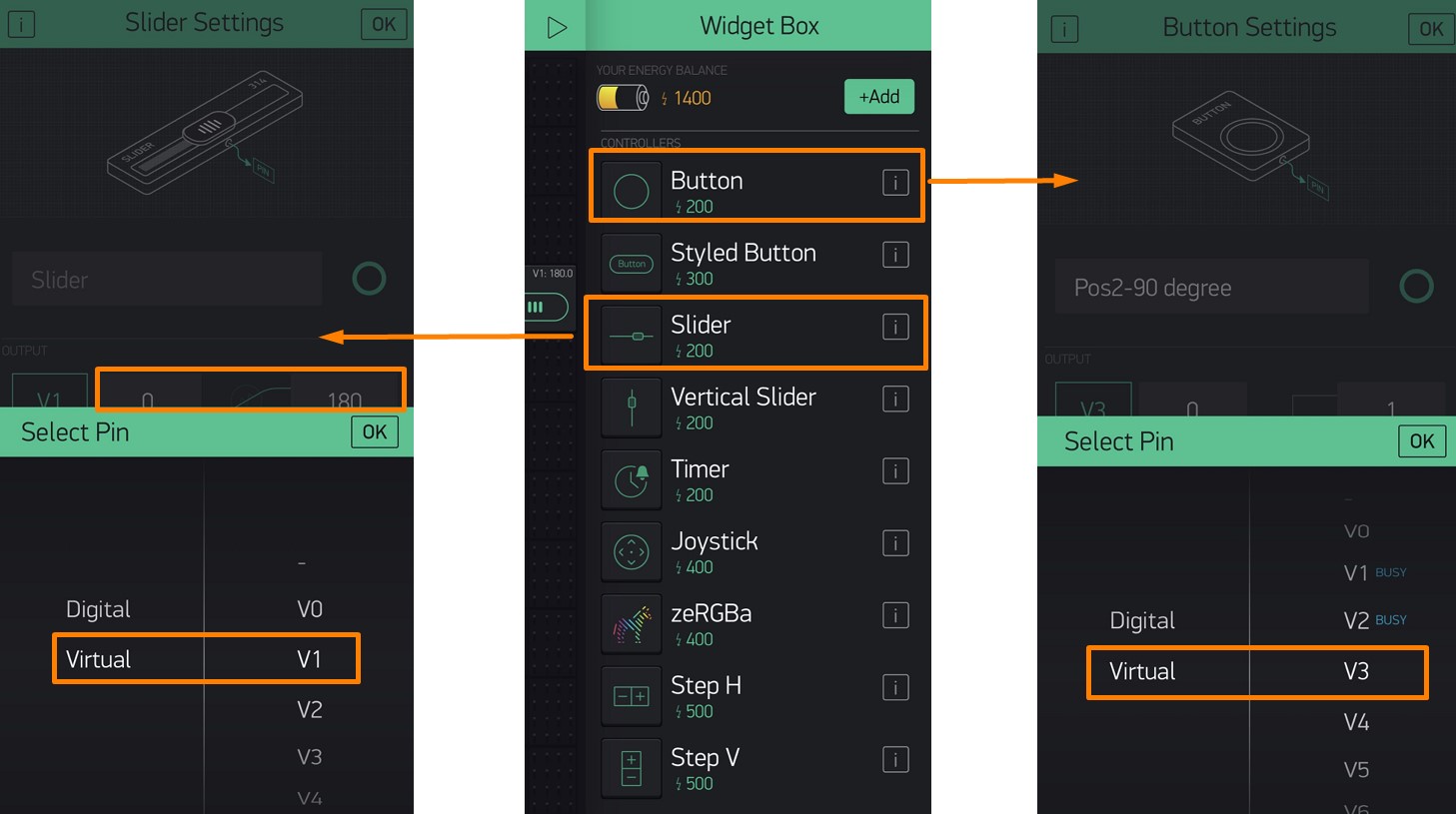 Blynk Adding Widgets