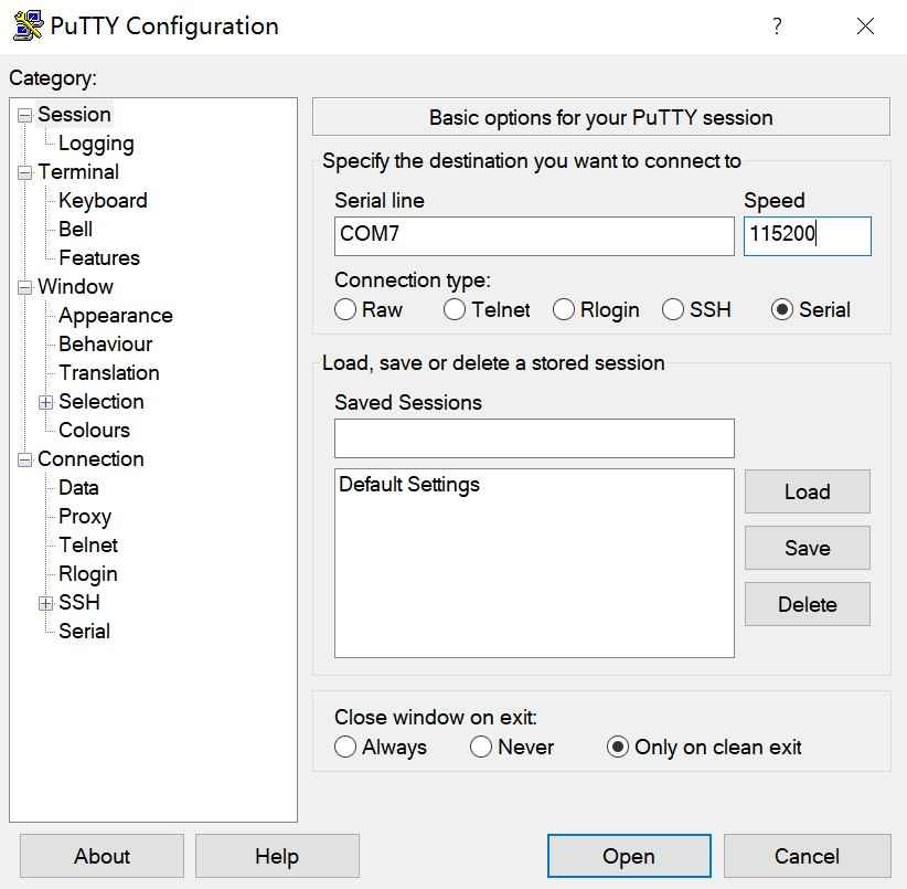 PuTTY Interface