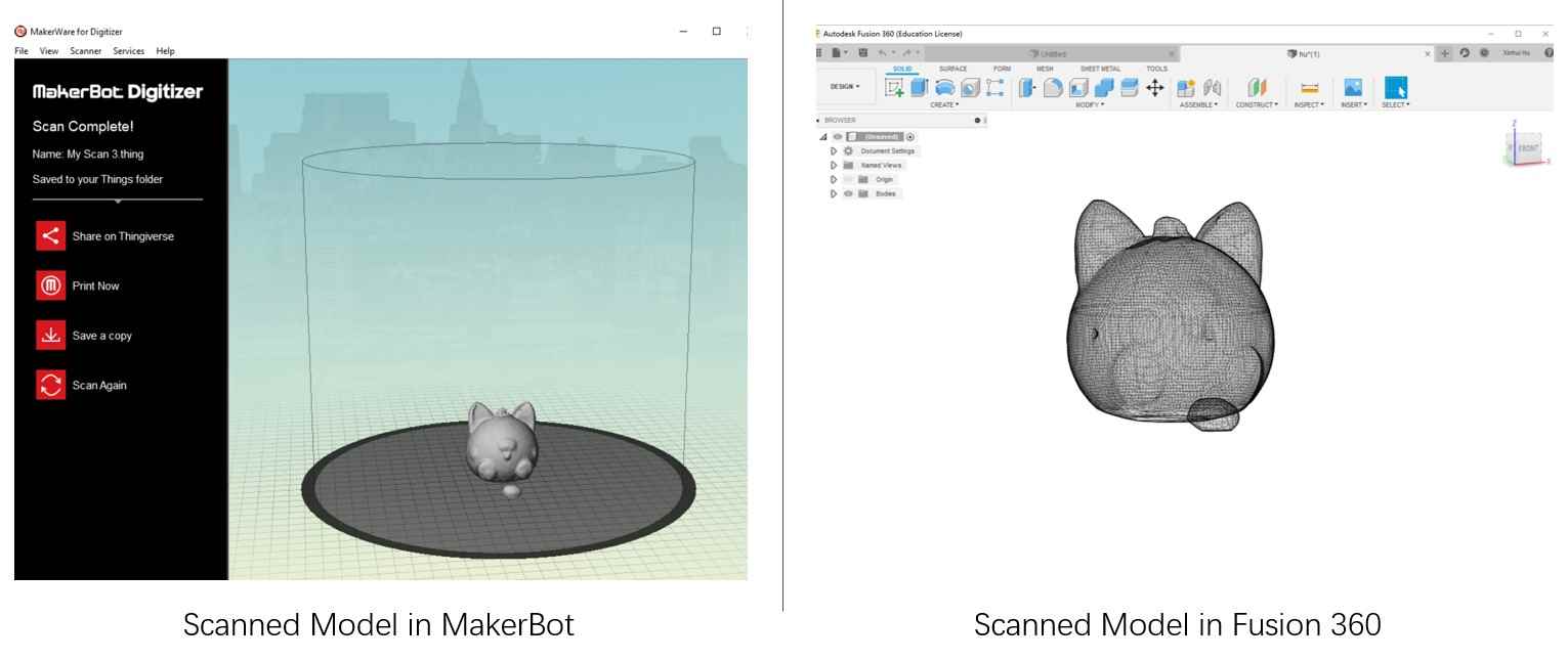 MakerBot vs. Fusion 360