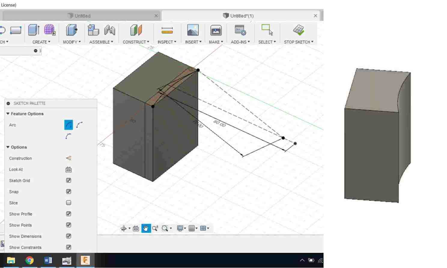 Drawing the Curve Surface