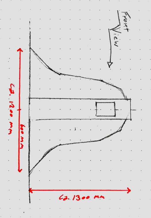 varða front view sketch