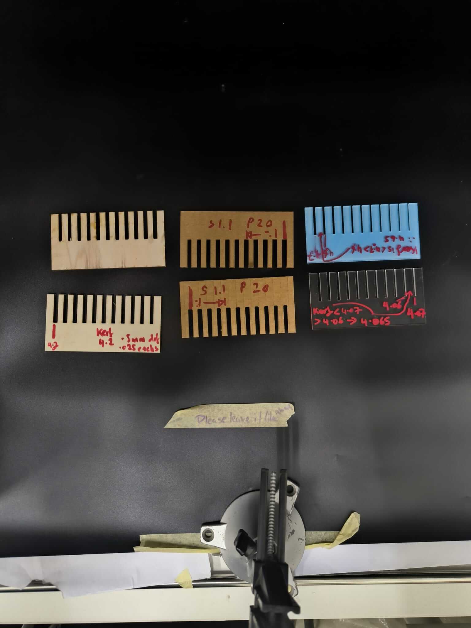 Figure LC8: Kerf measurements