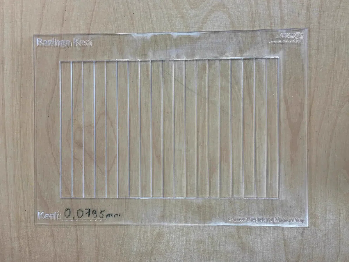 Kerf when cutting with Epilog Laser Zing (Wide Shot)