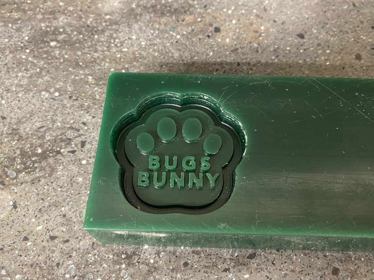 Wax positive removed from machine