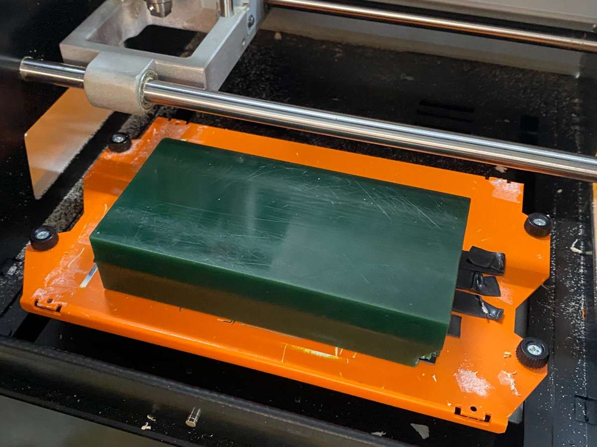 Wax stock mounted on the SRM-20