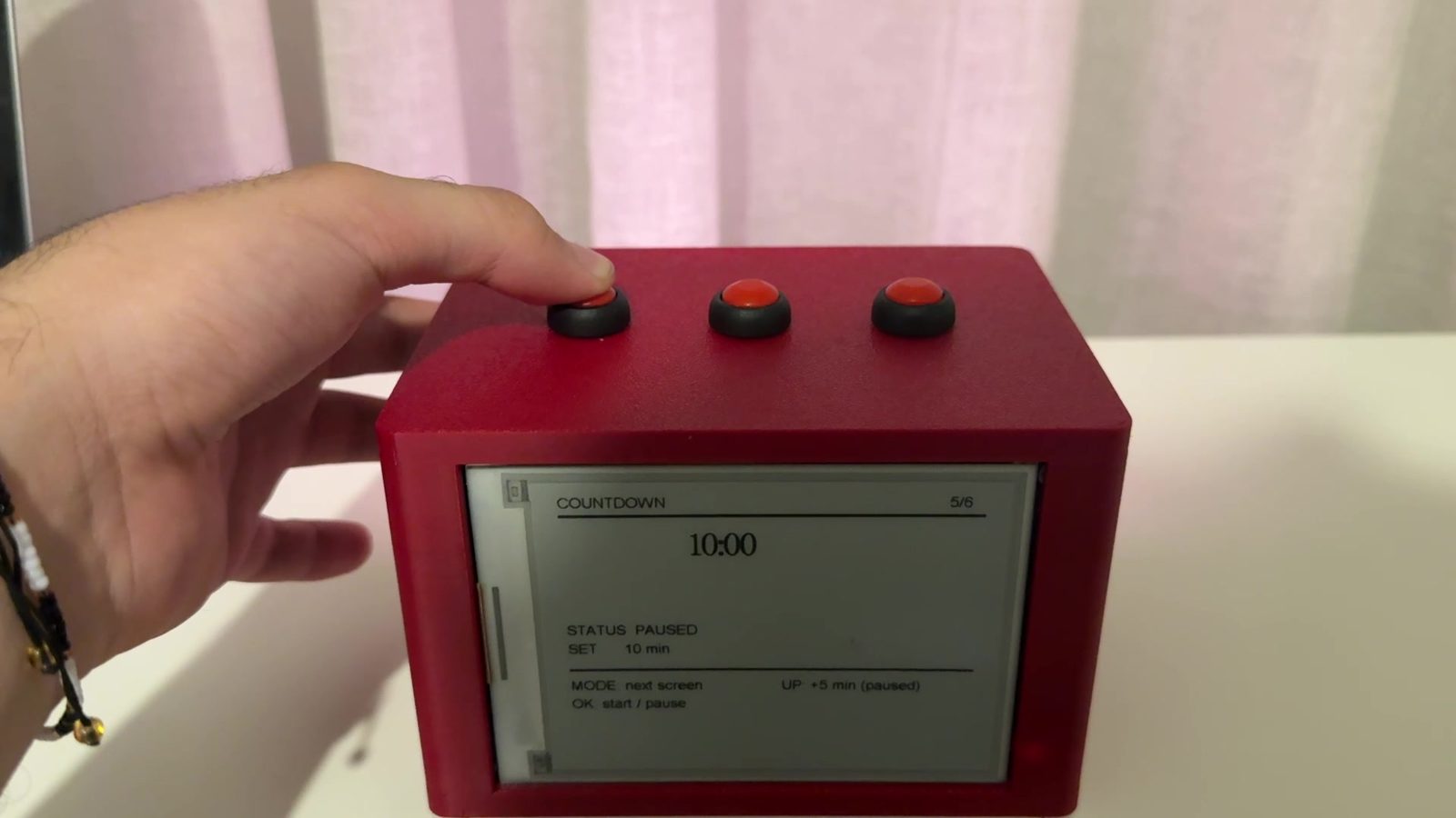 Testing the physical button interaction.