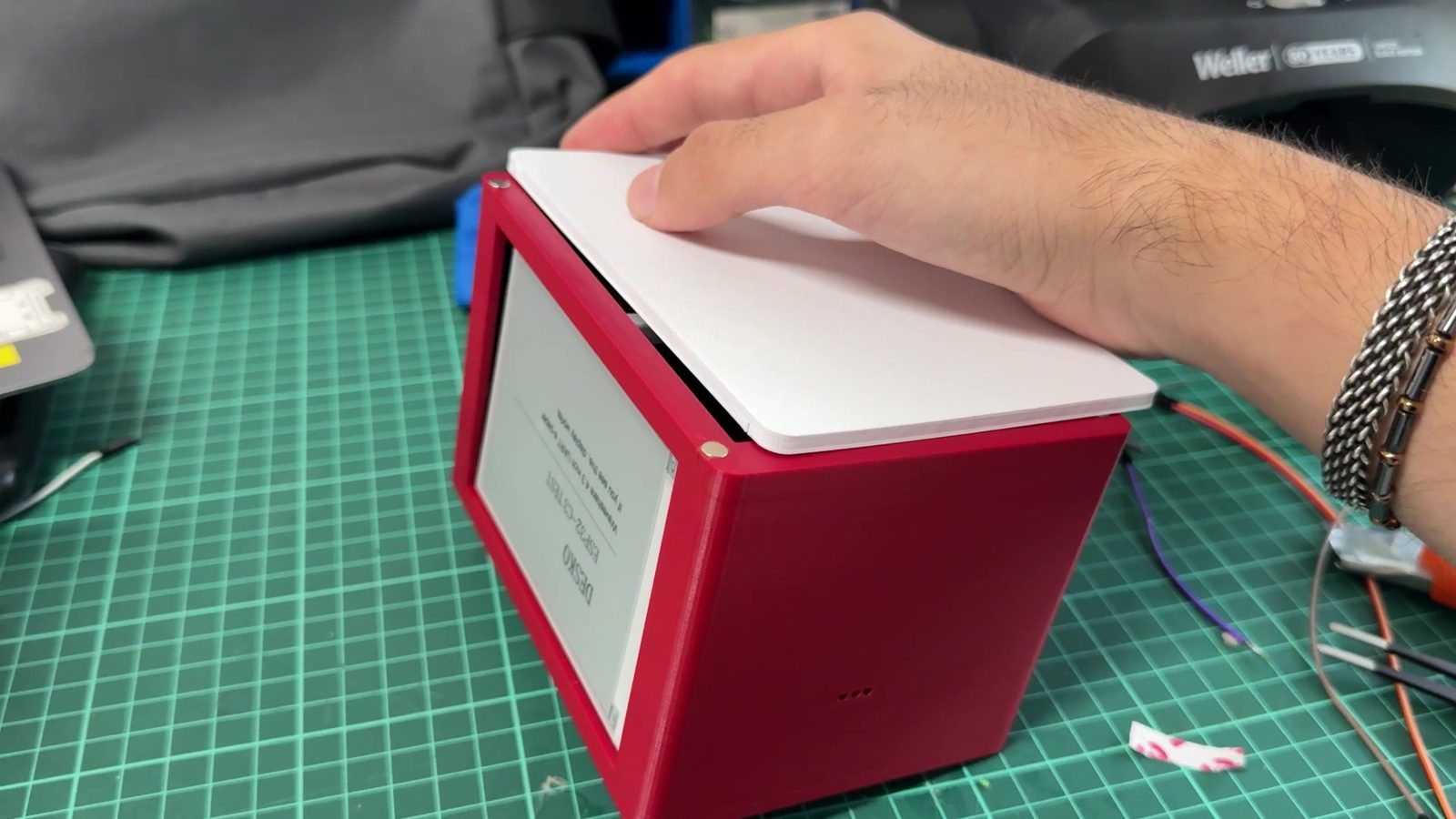 Removable or magnetic back access used for assembly and debugging.