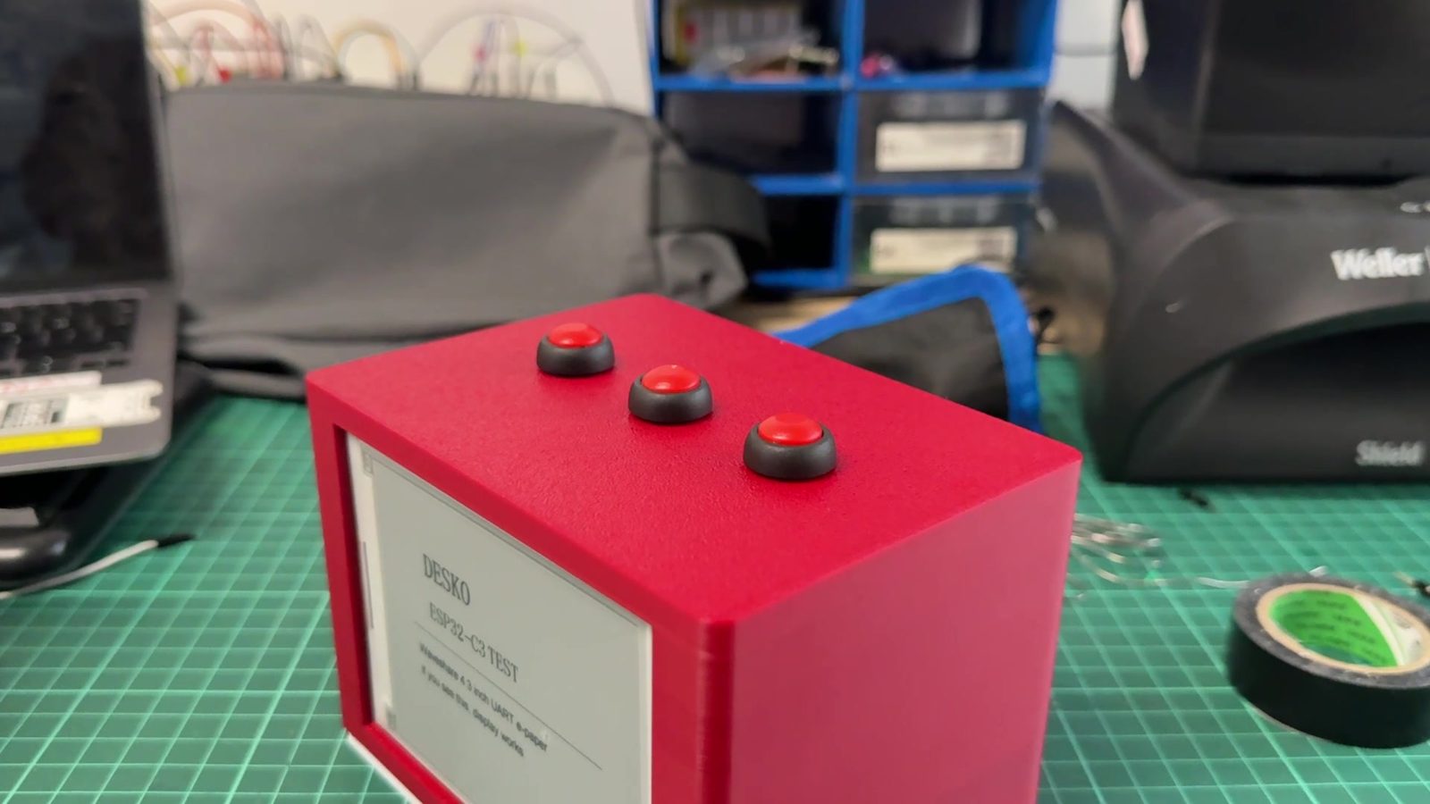 Top physical button layout on the DESKO enclosure.
