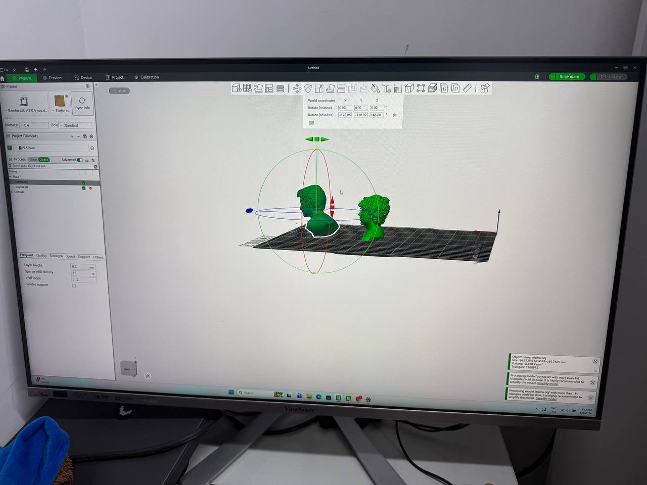 Imported scan into Bambu Studio