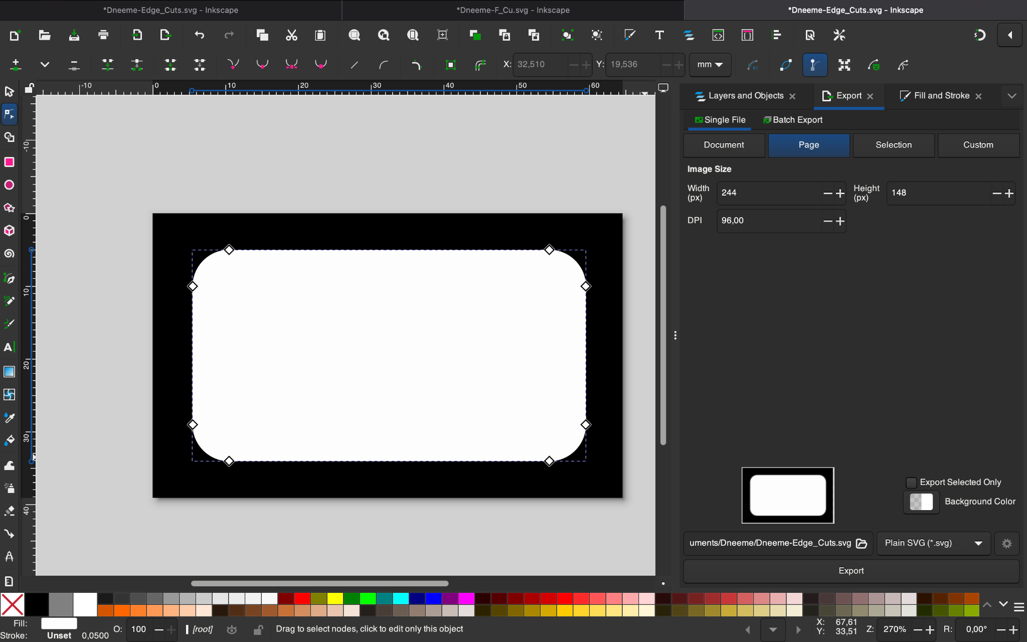 File preparation in Inkscape