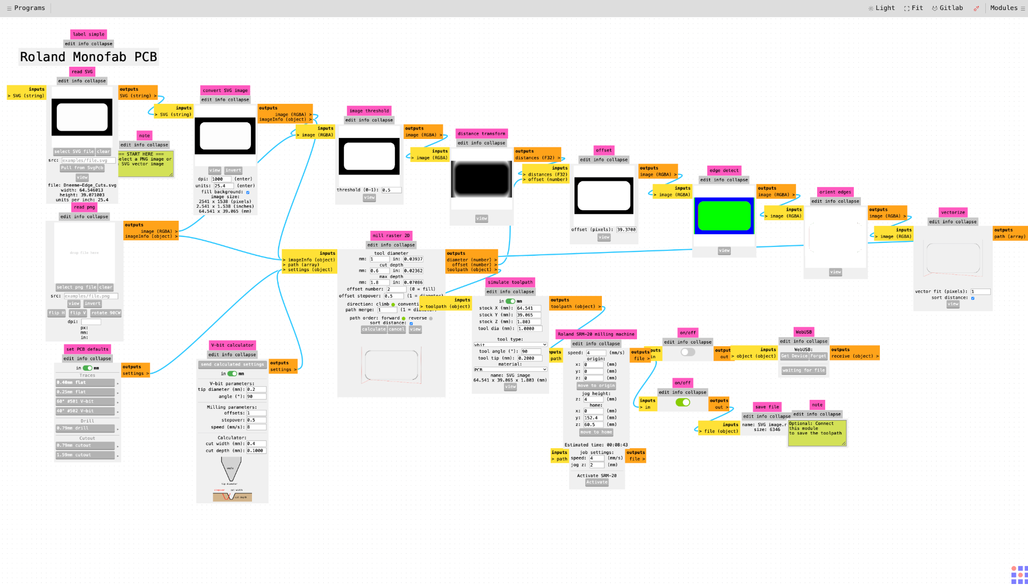 Outline toolpath in Mods
