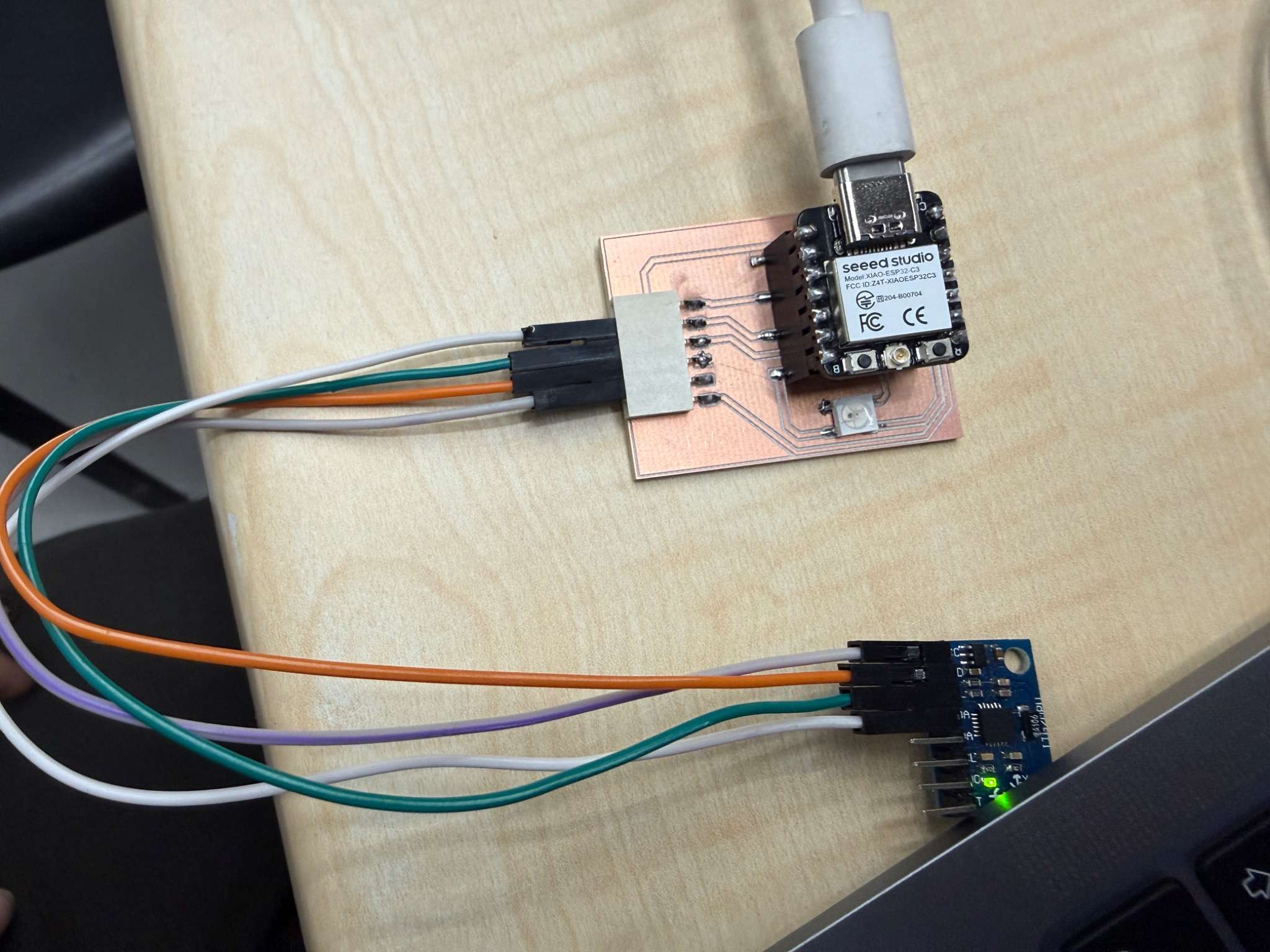 MPU-6050 connected to the board