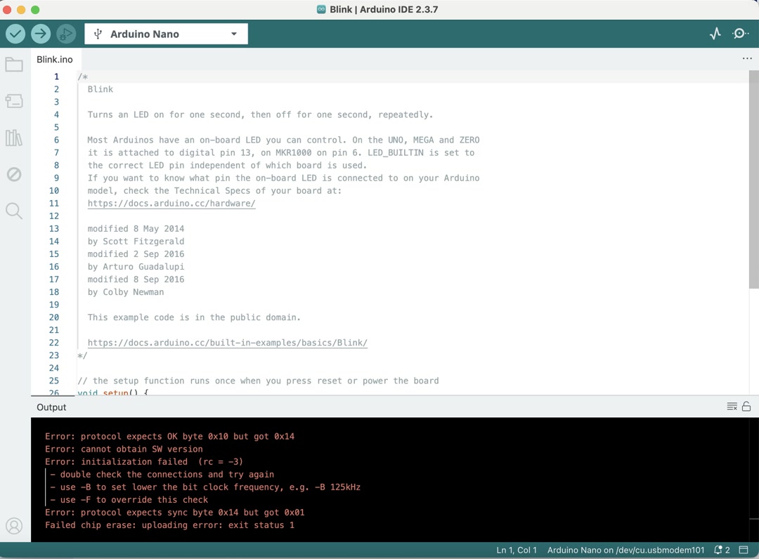 Arduino IDE + ISP, failure