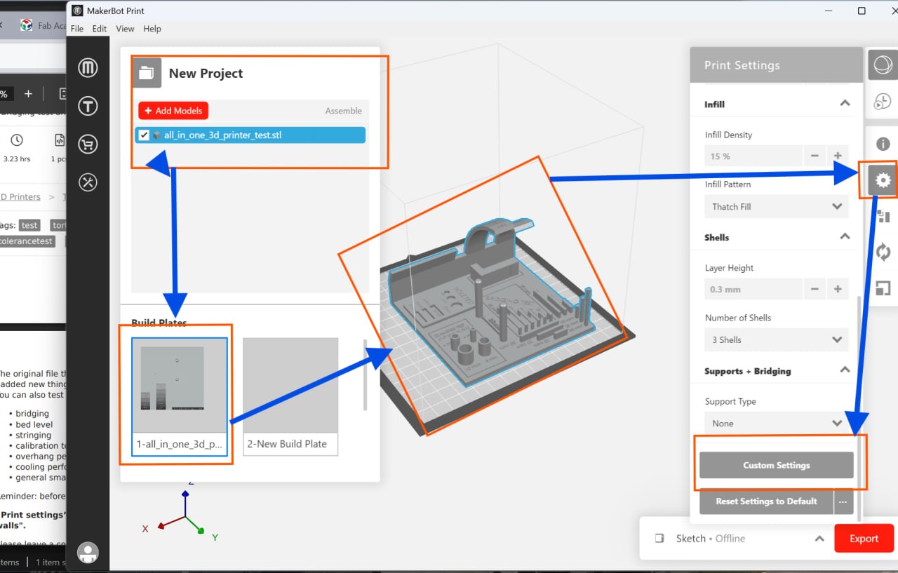 Importing to the printer