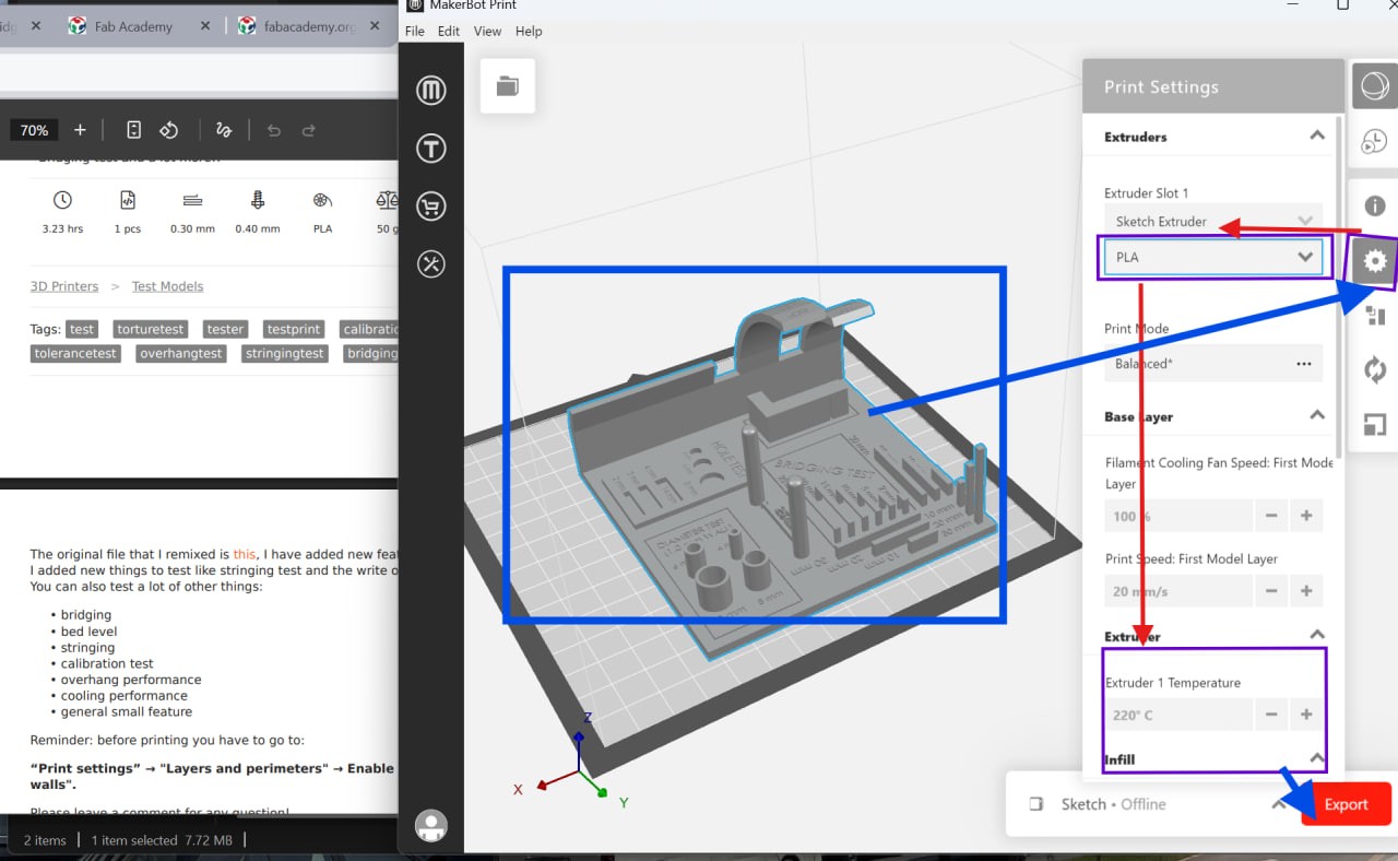 Setting on the Slicer