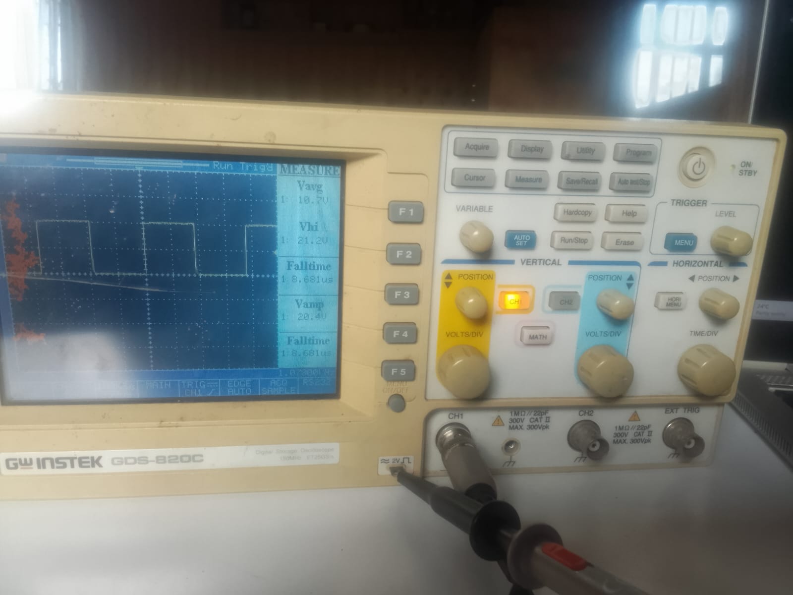 Oscilloscope measurement menu
